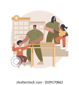 Childrens Rehabilitation Center Abstract Concept Vector Illustration. Kids Rehabilitation Center, Children Healthcare Service, Coordination, Pediatric And Educational Support Abstract Metaphor.