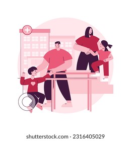 Childrens rehabilitation center abstract concept vector illustration. Kids rehabilitation center, children healthcare service, coordination, pediatric and educational support abstract metaphor.