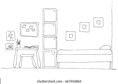 Desk Kids Room Stock Illustrations Images Vectors