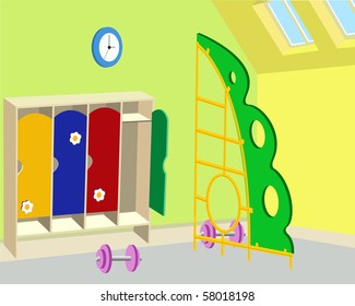 Children's room for rest and sports exercises