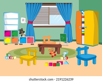 children's room with toy chair