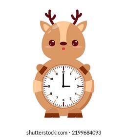 Children's round mechanical watch with a deer. Children's time. watches kids. clock for kids