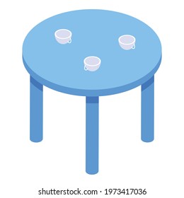 Childrens round table icon. Isometric of childrens round table vector icon for web design isolated on white background