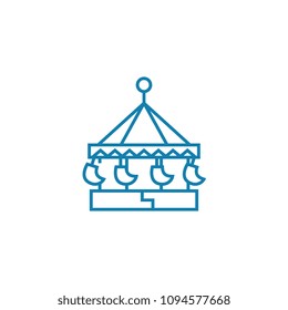 Children's roundabout linear icon concept. Children's roundabout line vector sign, symbol, illustration.