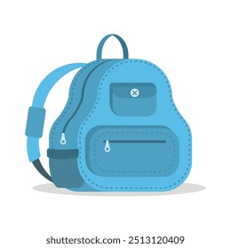 Ilustración de la mochila de la escuela de los niños, mochila linda, Ilustración vectorial de estilo plano.