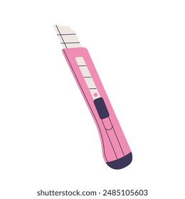 Childrens school elements. Kid school item. Student supplies. Stationery knife