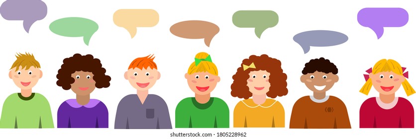  Childrens school illustrations. Illustration for education, brochures, banners, flyers or icons. Vector image on a white background. 
