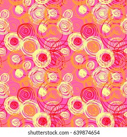 Children's scribbles. Seamless pattern. Drawing hand. Doodle. Colored pencils.