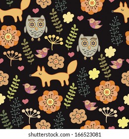 children's seamless with animals.For fabric, wrapping paper, print and web projects.