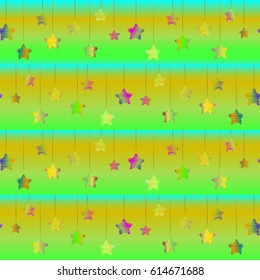 Children's seamless bright banner with stars, vector. Good for festive decoration, baby room decor, web page design, greeting card element and much more