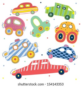 children's seamless pattern with cars.
