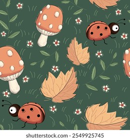 Children's seamless pattern in cartoon style.