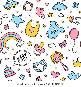 Patrón transparente de niños con ropa para niños