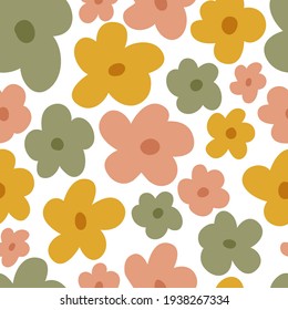 Children's seamless pattern with flowers. Cute texture for kids room design, Wallpaper, textiles, wrapping paper, apparel. Vector illustration