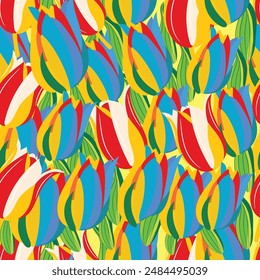 Children's seamless pattern with flowers. Cute texture for kids room design, Wallpaper, textiles, wrapping paper, apparel. 