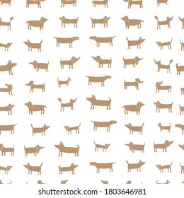 Children's seamless pattern with handmade dogs.  Ideal for kids clothing, fabric, textile, baby decoration, wrapping paper . Trendy scandalous vector illustration.