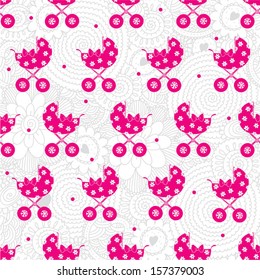 Children's seamless pattern for newborn babies. The vector.