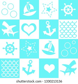 children's seamless pattern on the marine theme