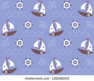children's seamless pattern on the sea theme