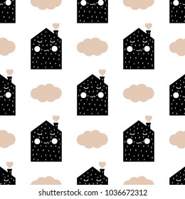 Children's seamless pattern in Scandinavian style. Vector illustration