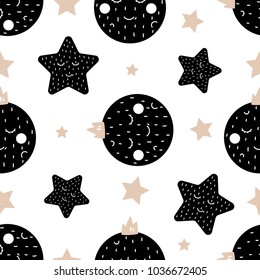 Children's seamless pattern in Scandinavian style. Vector illustration