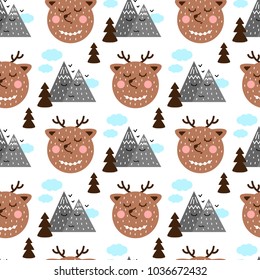 Children's seamless pattern in Scandinavian style. Vector illustration