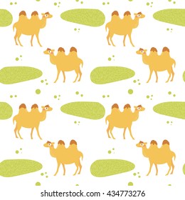 Children's seamless pattern. Vector illustration in flat style. Pattern for clothing, backgrounds, baby products. Camel