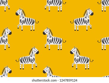 children's seamless pattern with zebras