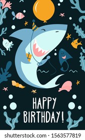 Baby Shark Birthday Party Invitation Template