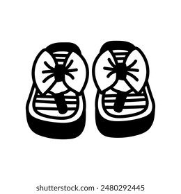 Children's Shoes Glyph Icon, Vector illustration