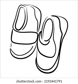 children's shoes. vector outline outline