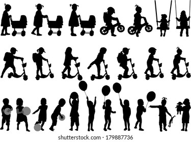 Childrens silhouettes