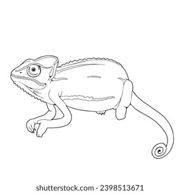 children's sketch illustration of a chameleon svg