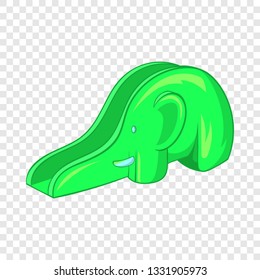 Childrens slide elephant icon in cartoon style isolated on background for any web design 