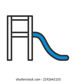 Children's Slide Icon. Editable Bold Outline With Color Fill Design. Vector Illustration.