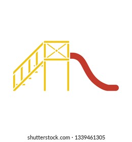 Children's slide icon. Flat color design. Vector illustration.