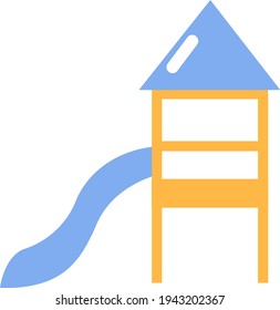 Childrens slide, illustration, vector on a white background