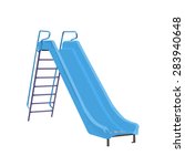 Childrens slide light blue vector illustration isolated on white background