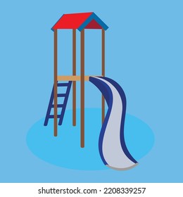 children's slide on a blue background