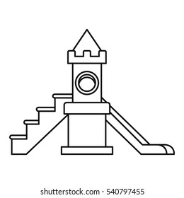 Childrens slide playground icon. Outline illustration of childrens slide playground vector icon for web
