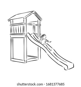children's slide, vector illustration sketch