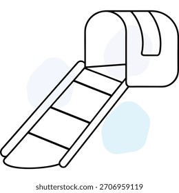 Niños diapositiva Vector esquema ilustración patio de juegos equipo aislado objeto de diversión