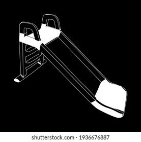 childrens slide white on black background