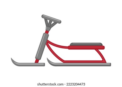 Children's snowmobile isolated on a white background. snow scooter. vector illustration