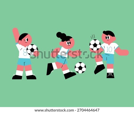 Children's Soccer Game Fun. A soccer player playing with confidence.