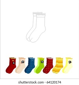 Children's socks with a frill, set