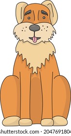 Children's soft toy dog. Multi-colored vector illustration