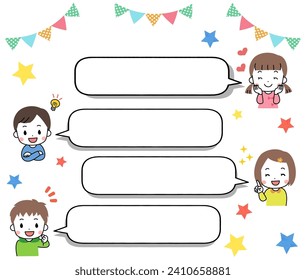 Children's speech bubble illustration set