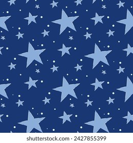 Children's star pattern, on a dark background, vector graphics