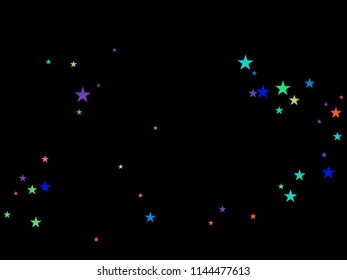 Childrens Stars Confetti Vector Magic Cosmic Garland. Fairy Christmas Lights, Gamour Sparkles, Glitter for Birthday Party Decoration. Noble VIP New Year Holiday Premium Texture, Gold Star Explosion